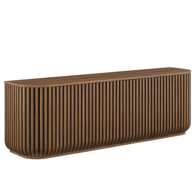 Fortitude 75" Curved Sideboard Cabinet - Modern Storage Solution with Fluted Detailing & Versatile Use