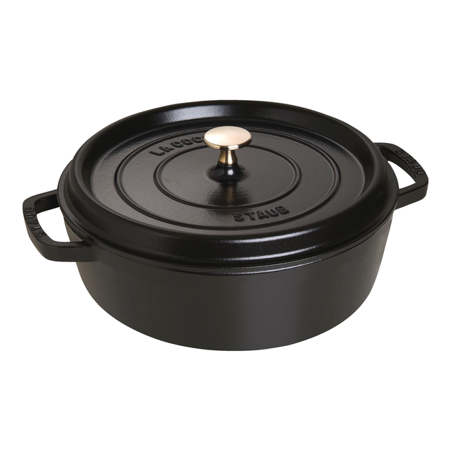 Staub La Cocotte 6 qt, Round, Cocotte Shallow, Black Matte