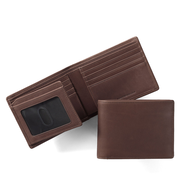 Bifold Wallet with Flap Mahogany