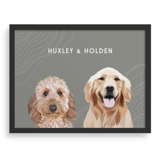 Custom Two Pet Portrait