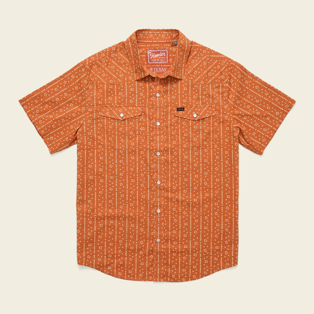 Texas Longhorns H Bar B Snapshirt - Los Longhorns Stripe : Burnt Orange