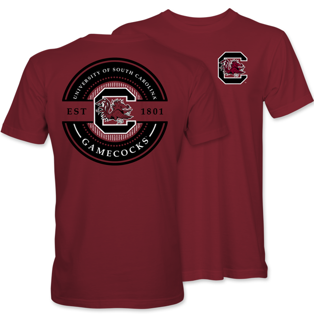 Gamecocks Seersucker Circle T-Shirt – Garnet