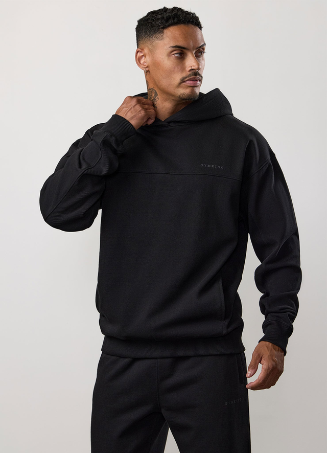 Gym King Linear Loopback Hood - Black