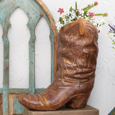 Dodge City Boot Planter - Brown