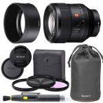 Sony FE 85mm f/1.4 GM Lens with AOM Pro Kit. includes: Lens Pouch, UV Filter, Circular Polarizing Filter, Fluorescent Day Filter, Sony Lens Hood, Front & Rear Caps