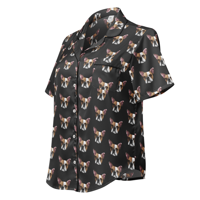 Custom Pet Face Pajama Short Sleeve Shirt