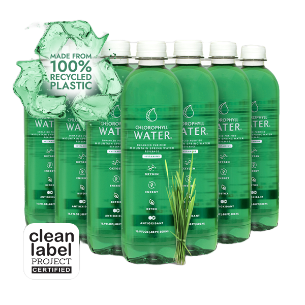 Chlorophyll Water® (Case of 12): Purified Mountain Spring Water with Essential Vitamins