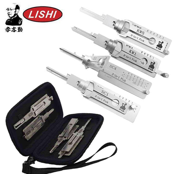 ORIGINAL LISHI - Residential Pick Set / KW1 / KW5 / SC1 / SC4 / (BUNDLE of 5 - Lishi Tools + Accessories)