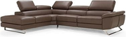 Natalia Brown Dandy Power Reclining Leather LAF Sectional