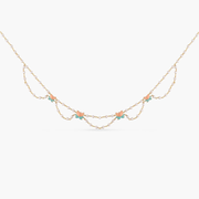 Jalaja Lotus Motifs Pearl Necklace