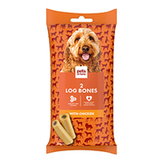 Pets at Home Log Bones with Chicken Dog Treats 2 Pack