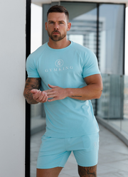Gym King Pro Jersey Tee - Aqua Sky