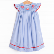 Salute The Flag Smocked Dress, Blue