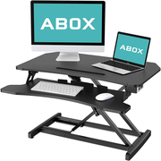 ABOX Electric Powered Standing Desk Converter Monitor Stands