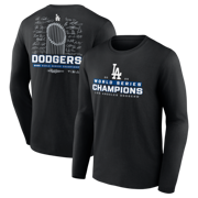 Men's Los Angeles Dodgers  Black 2025 World Series Champions Signature Roster Long Sleeve T-Shirt