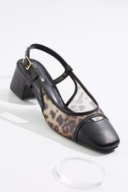 Cato Fashions | Cato Mesh Leopard Slingback Heels