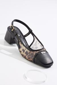 Cato Fashions | Cato Mesh Leopard Slingback Heels