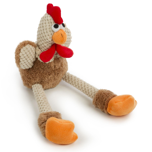 Checkers Skinny Rooster Brown Dog Toy