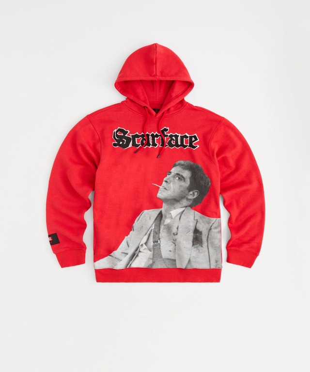 Scarface Old English Chenille Hoodie - Red