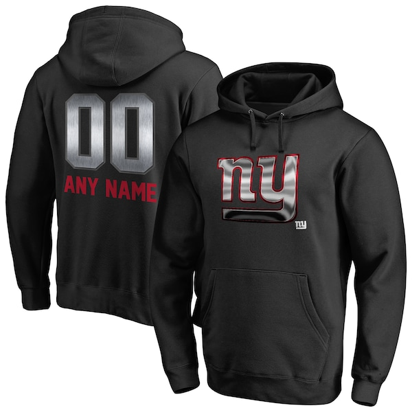 Men's Black New York Giants Personalized Midnight Mascot Pullover Hoodie