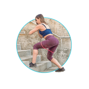 Step-Up With Kick Back Using Booty Bands