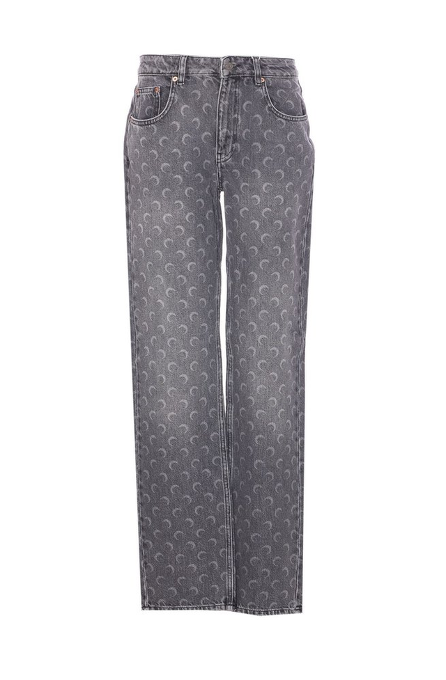 Marine Serre Moon Laser Wash Denim Straight Jeans