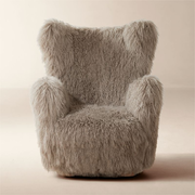 Bozzi Taupe Mongolian Sheepskin Accent Chair by Ross Cassidy