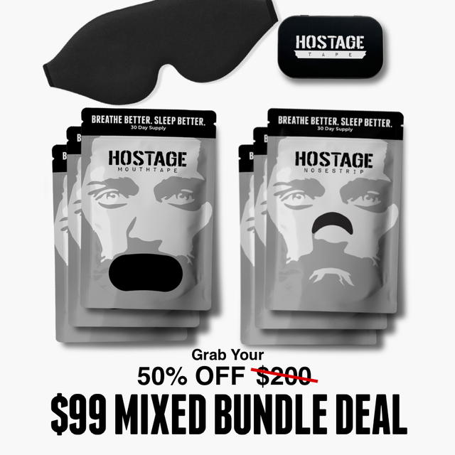 🤐 Mouth Tape + 👃 Nose Strip Bundle + Blindfold