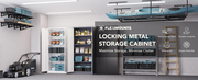 Locking Metal Storage Cabinet with 4 Adjustable Shelves