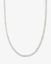 The Maven Tennis Necklace - Gold|White Diamondettes