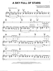 A Sky Full Of Stars sheet music for voice, piano or guitar v2