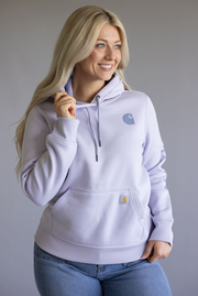 Carhartt Logo Sleeve Midweight Hoodie for Women in Mica Purple | 102791-V95