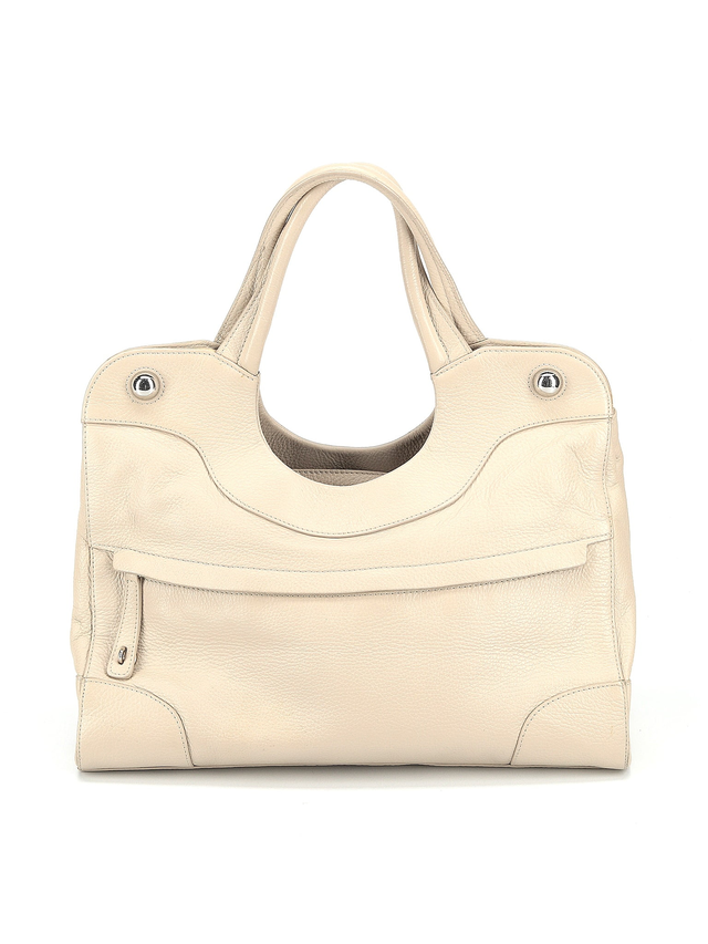FURLA 100% Leather Solid Ivory Tan Leather Shoulder Bag One size