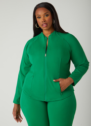 Zip Front Knit Athletic Jacket