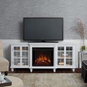 Marlowe Electric Fireplace TV Stand in White