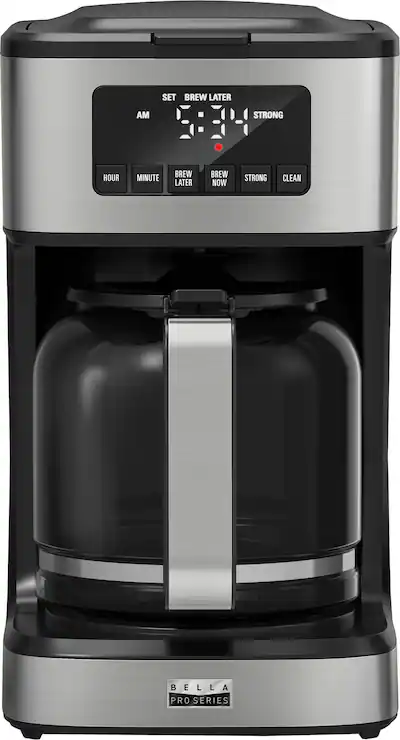 Bella Pro Series - 12-Cup Programmable Coffee Maker - Stainless Steel