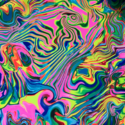 UV Glow Neon Flux Print Spandex Fabric