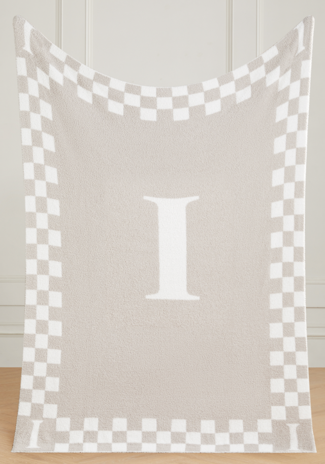 Monogram Initial Buttery Blanket