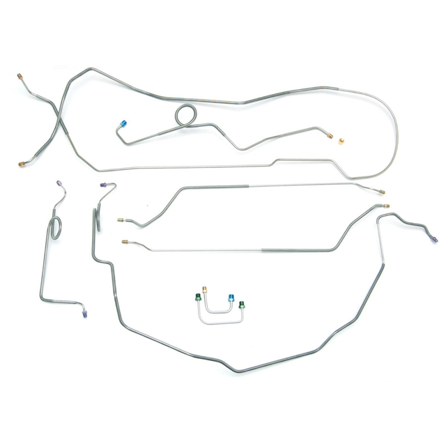 1969-72 Chevrolet Chevelle Malibu SS Hardtop Power Disc Brake Conversion Line Kit 8pc, Stainless