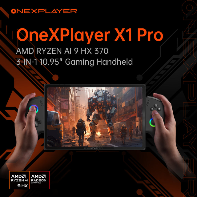 ONEXPLAYER X1 PRO AMD Ryzen™ AI 9 HX 370, 10.95'' 3-In-1 Redefining Handheld Gaming Device(Presale, shipping time starts from 3rd, Jan)