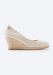 Roses Limited Edition Canvas U Cut Espadrille Wedges