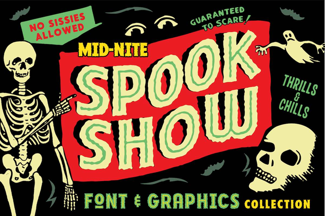 Spook Show Font & Graphics Collection