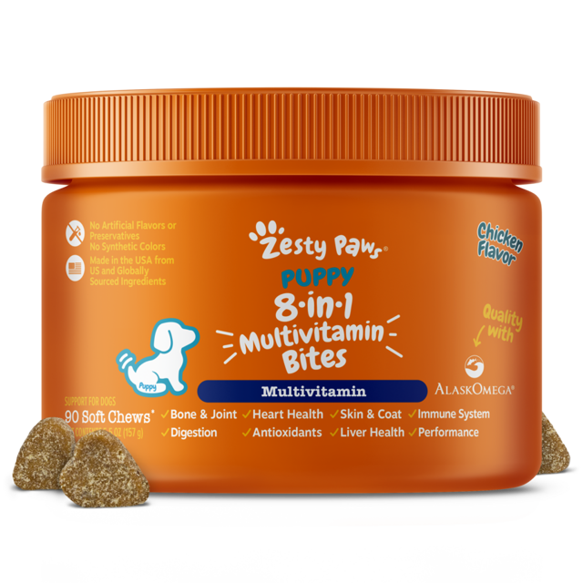 Puppy 8-in-1 Multivitamin Bites™, With Vitamins, OptiMSM®, Glucosamine, Chondroitin & Probiotics