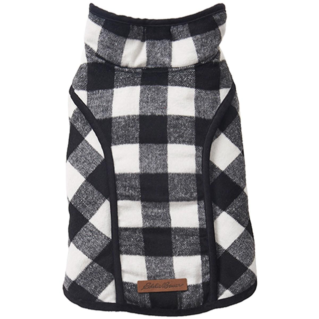 Eddie Bauer Kendall Brushed Check Vest Dog Jacket - White and Black