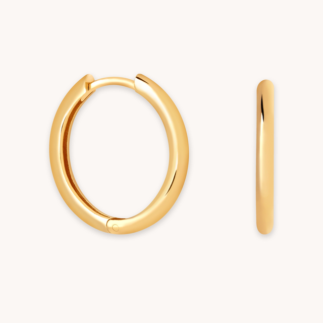 Essential Medium Hoops in Gold