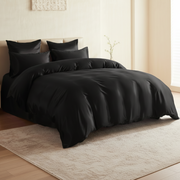 22 Momme Silk Duvet Cover - Black