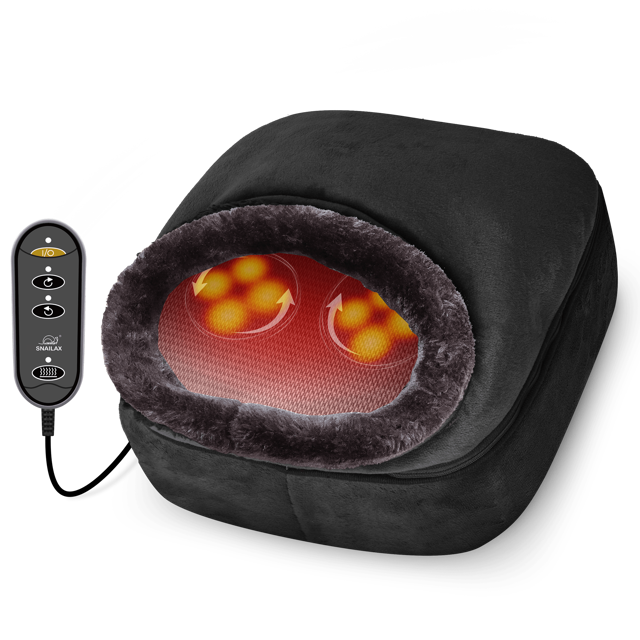 Snailax Shiatsu Foot Massager with Heat, Foot Warmer for Women & Men, Electrick Foot Massager Machine, Foot Heater Under Desk, Size 13 - 522