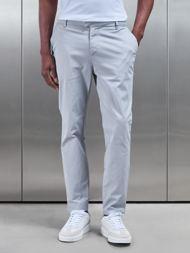 Tailored Chino Trouser in Mid Grey