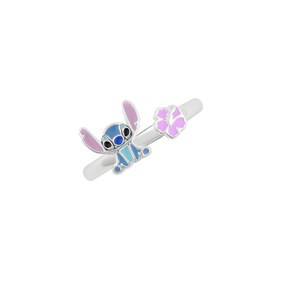 Disney Silver Lilo And Stitch Adjustable Ring - F67106