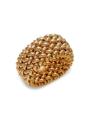 14K Yellow Gold Flexible Chain Ring